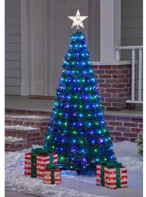 6ft. Outdoor Pre-lit Pop-Up Christmas Tree by BrylaneHome in Multi