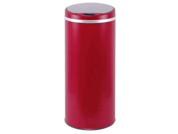 KITCHEN MOVE Poubelle de cuisine automatique 42L SOHO Rouge mat en acier INOX avec cerclage