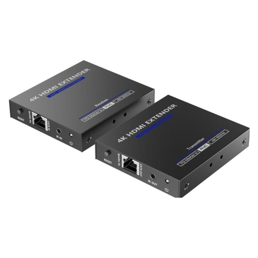 PremiumCord HDMI 2.0 extender Ultra HD 4kx2k@60Hz na 70m přes Cat6/Cat6A/Cat7 (Extender) (khext70-7)