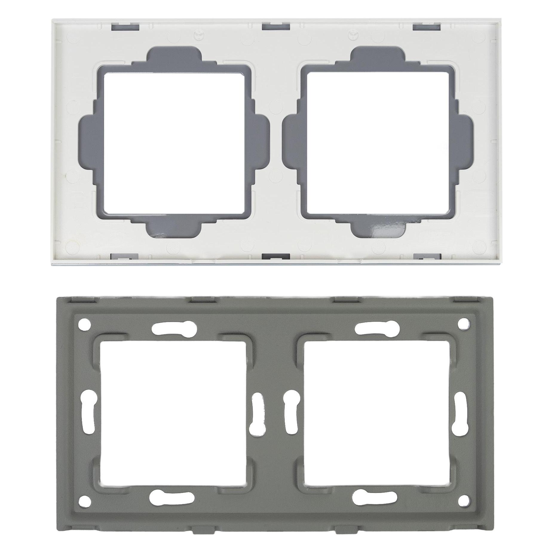 PNI RM202W Glas-Doppelrahmen für PNI-Steckdosen (43697995)