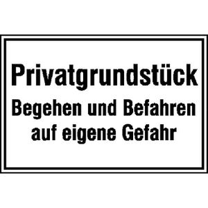 SafetyMarking Hinweisschild Aluminium, 30 x 20 cm, Parkverbotsschild Privatgrundstück