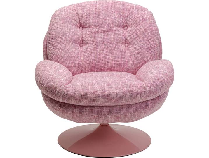 Fauteuil pivotant en polyester et acier rose