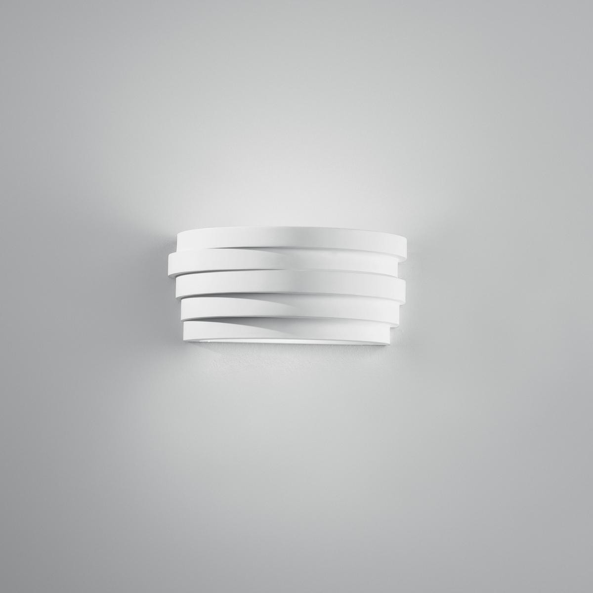 LUCE ambiente Design Flow schilderbare gipsen wandlamp met matglazen diffuser