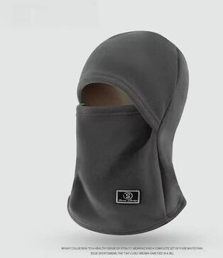Inspired Finds Unisex Winter Fleece Balaclava Face Mask And Neck Warmer Hooded Cap gray Open