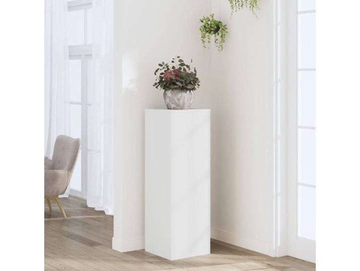 Support pour plantes blanc 33x33x100 cm bois d ingénierie