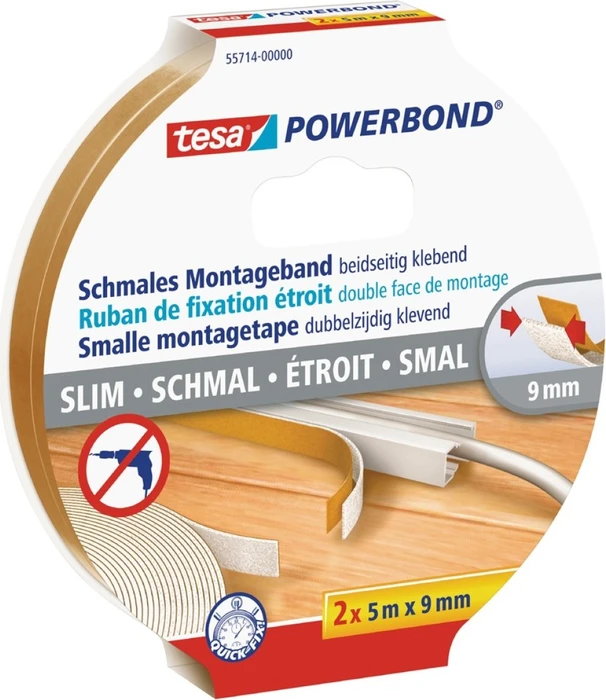 Tesa Powerbond Schmal 2 x 5m x 9mm