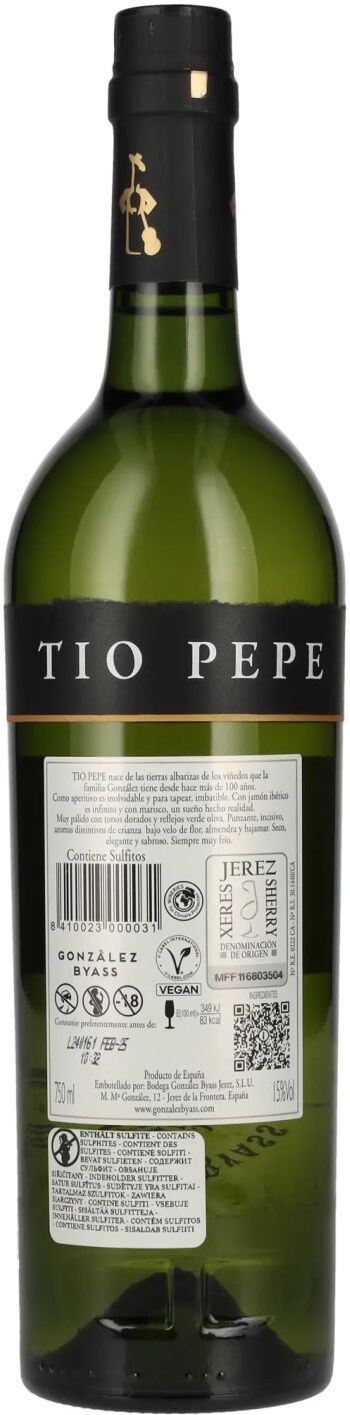 Mendez Tio Pepe Fino Muy Seco PALOMINO FINO Sherry 15% Vol. 0,75l