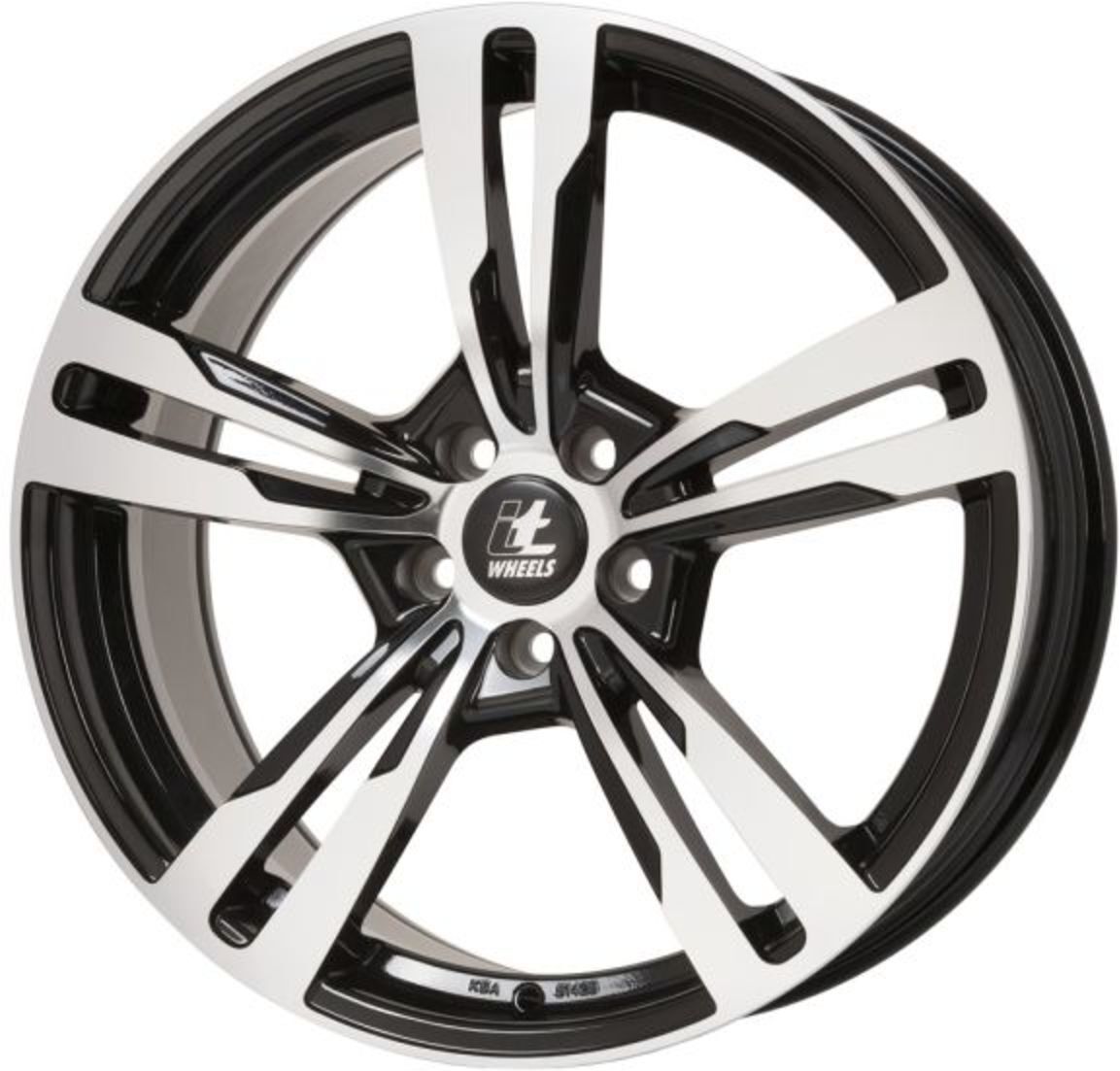 Alufelge 17 zoll ITWHEELS Anna 5x108 7,5J ET45, Farbe Schwarz Glänzend Poliert