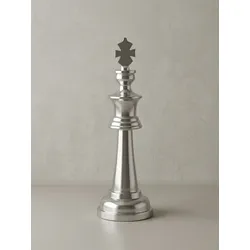 Dekofigur Schachfigur König Aluminium poliert 70 cm XXL