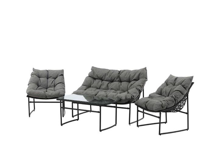 Venture Design, Gartenmöbel-Sets, Tina, Schwarz