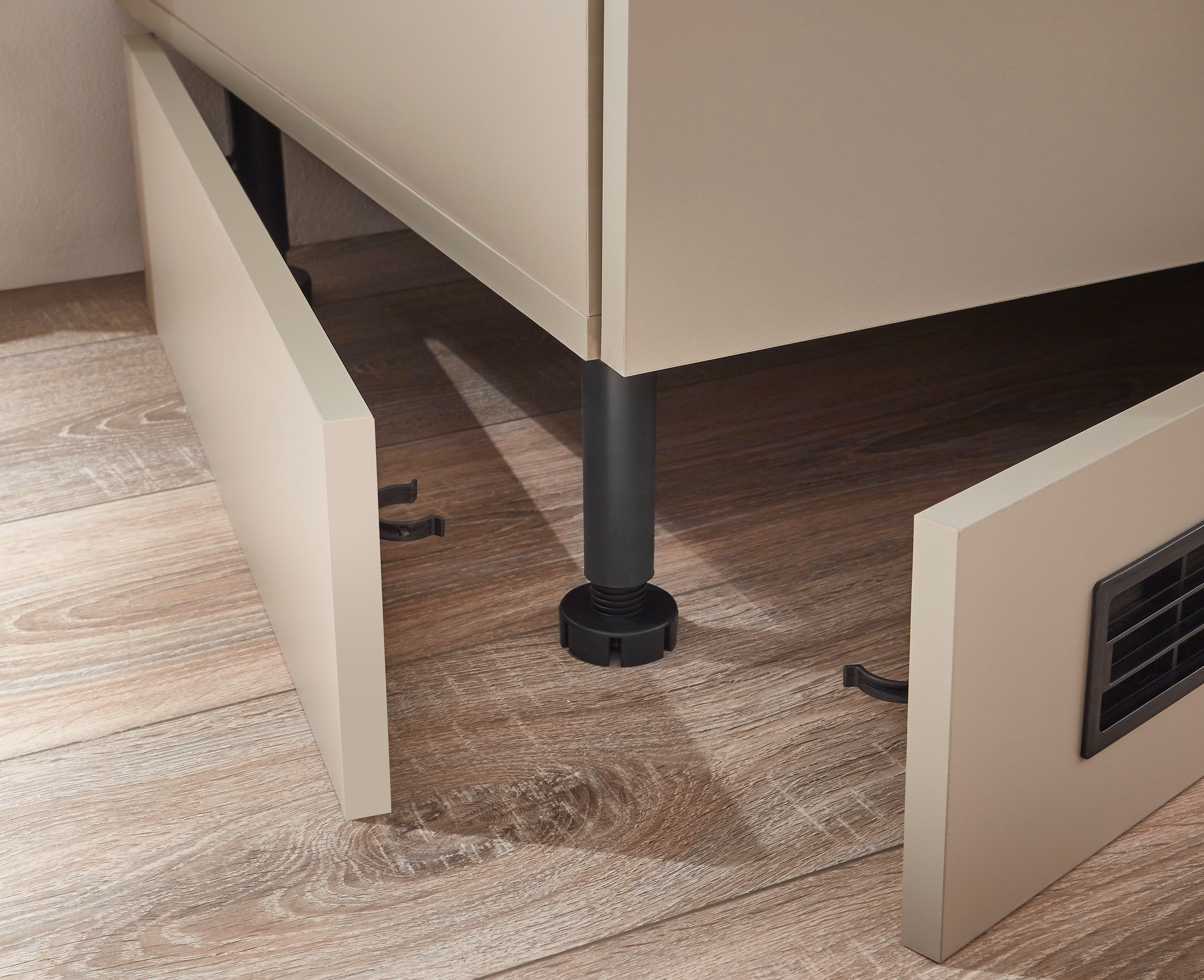 Kühlumbauschrank BASIC BY BALCULINA "Nizza B/H/T 60x211x57", beige (seidengrau, cremona eichefarben), B:60cm H:211cm T:57cm, Holzwerkstoff, Schränke, Kühlumbauschrank, Breite 60 cm, Softclose seidengrau, cremona eichefarben seidengrau, B/H/T: 60cm x 211cm