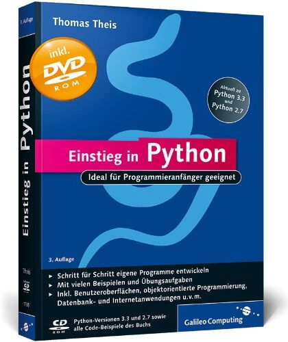 Thomas Theis - Einstieg in Python: Ideal für Programmieranfänger geeignet (Galileo Computing) - Preis vom 09.10.2026 07:28:09 h