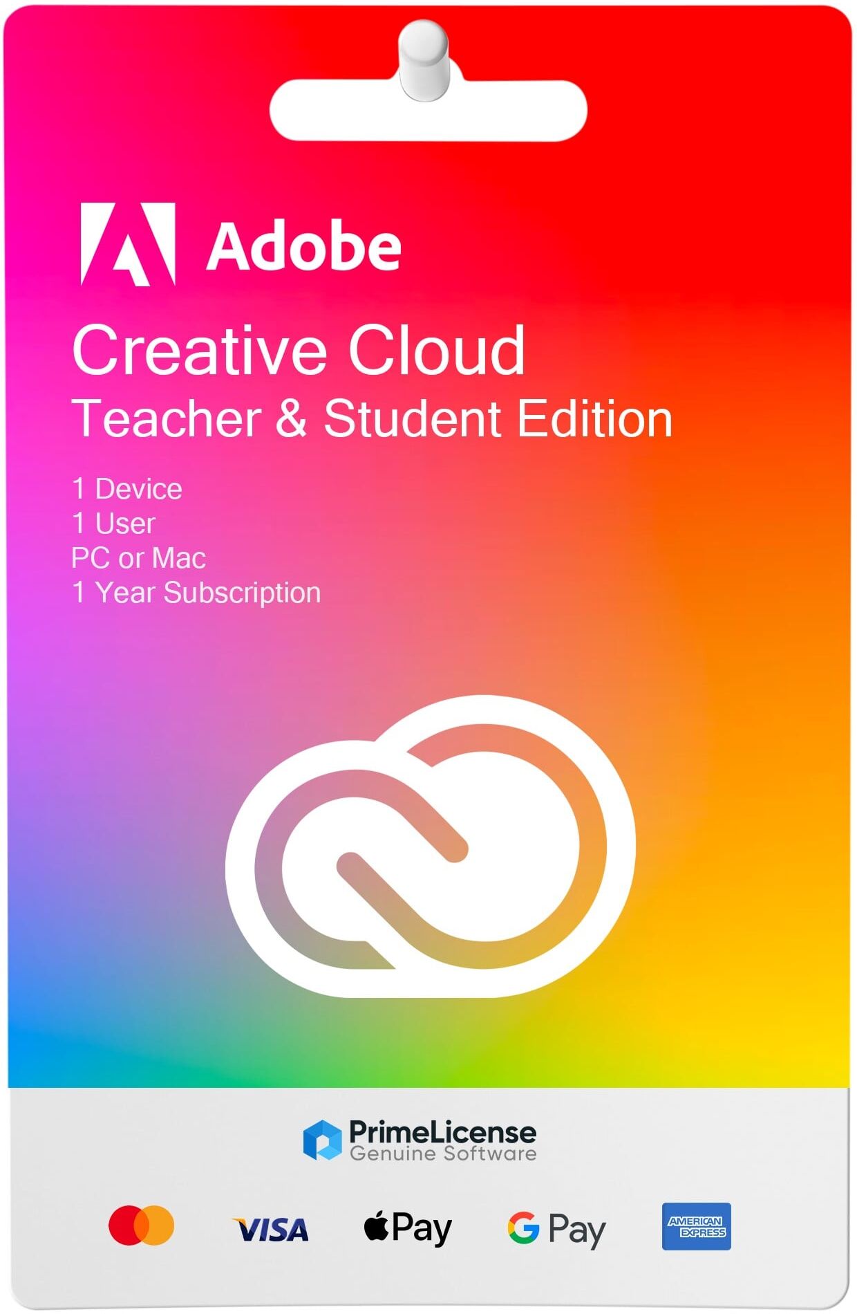 Adobe Creative Cloud All Apps - Educational - 1 Year