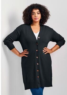 Plus Size Women's Mischa Boyfriend Cardigan by Avenue in Black (Size 14/16)