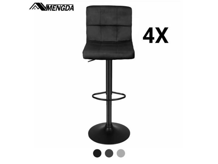 Tabouret de bar réglable MENGDA - Lot de 4 - Noir - Confortable et durable