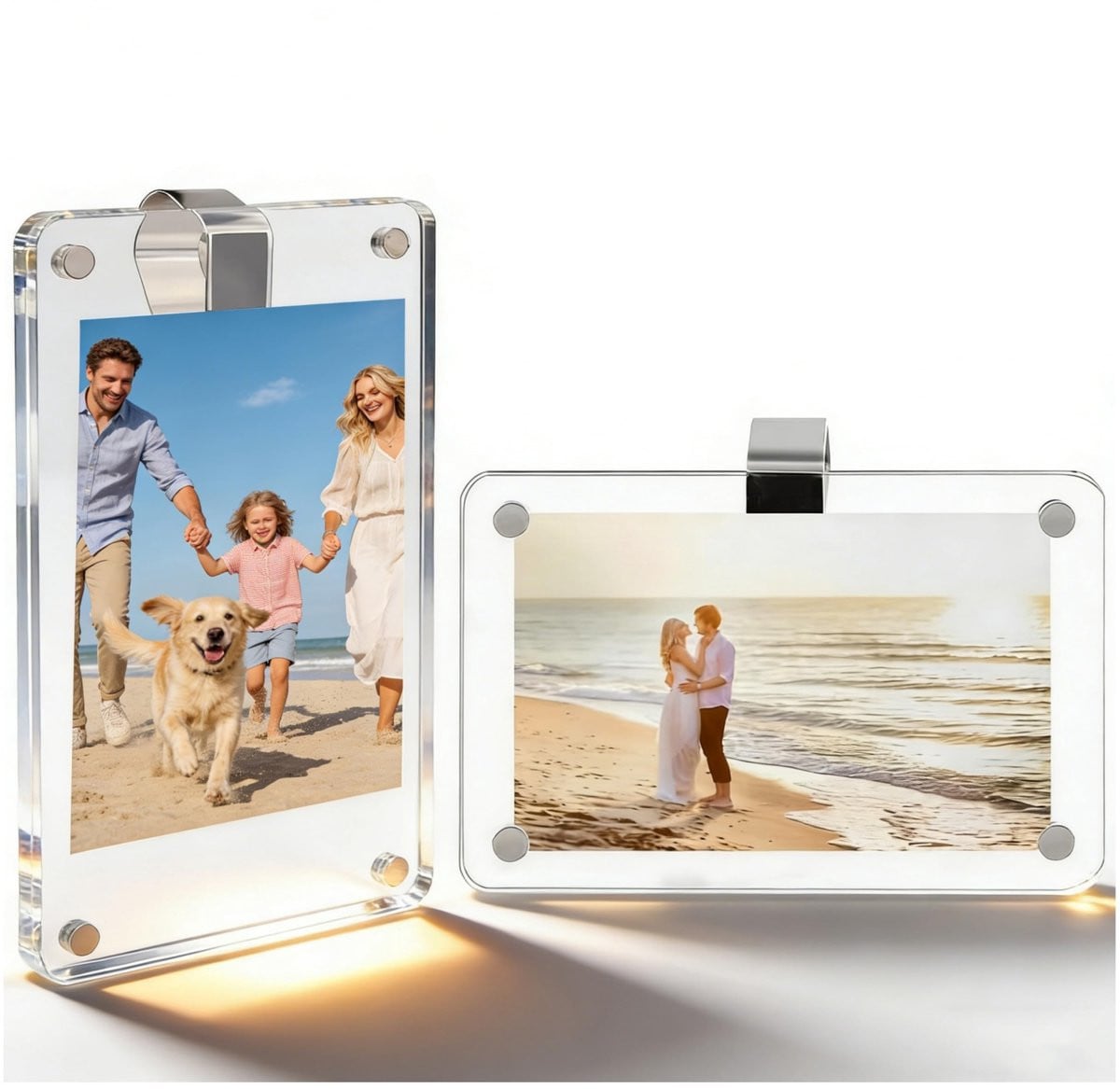 Dailygoods Magnetische Fotohouder - 2 Stuks Gepersonaliseerde Fotohouders voor Auto