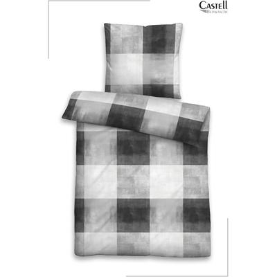 Bettwäsche "0350384 Polycotton-Biber Bettwäsche 69% Baumwolle, 31% Polyester", schwarz-weiß (grau), B/L: 155cm x 220cm, 1 Stk., 1 Stk., Polycotton, B/L: 80cm x 80cm, 2, Polycotton, Kopfkissen Bezug: 69% Baumwolle, 31% Polyester, CASTELL -...