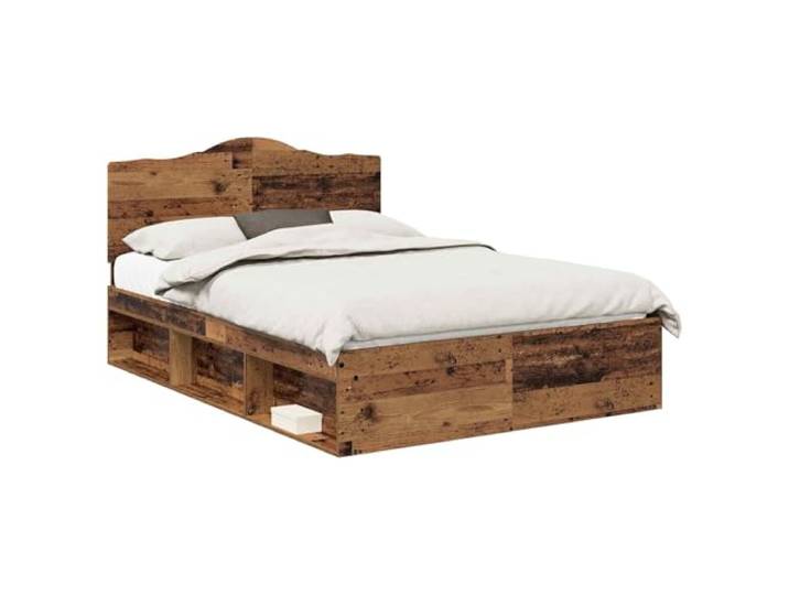 ZQQLVOO Bed Frame Wood 140 x 190 cm Solid Headboard Holzwerkstoff, massives Kiefernholz-Kopfteil, fester Lattenrost, minimalistisches Design, leicht zu pflegen