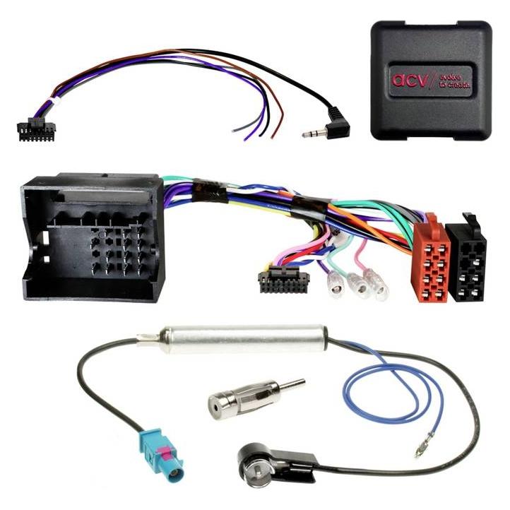 ACV 42xvw002-1 | Lenkradinterface Seat / Skoda / VW mit Antennenadapter (Quadlock) (42xvw002-1)