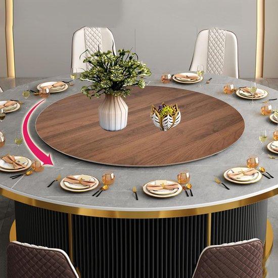 Famanu Lazy Susan große Holzplatte - 360° Drehplatte Servierschale