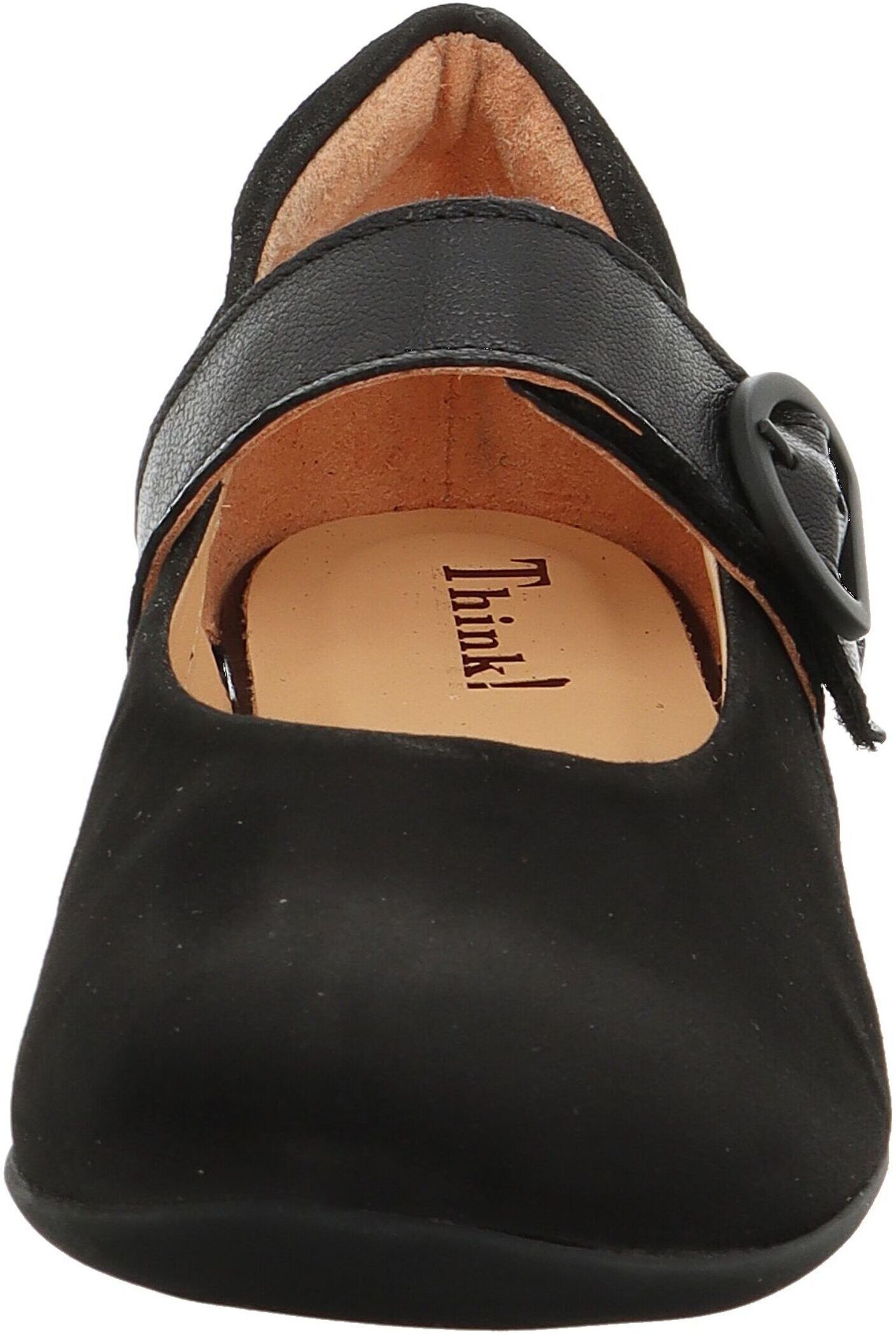 Think! Riemchenballerina THINK "Think Ballerinas Leder", Damen, Gr. 40,5, Leder, schwarz (schwarz kombi), Schuhe Riemchenballerina