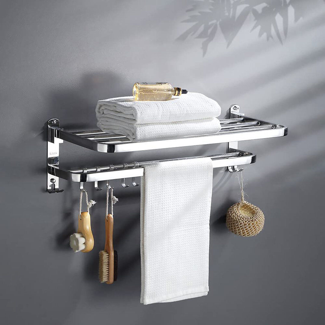 17 Stories 58 cm Towel Rack Silver 24cm H X 58cm L X 12cm D