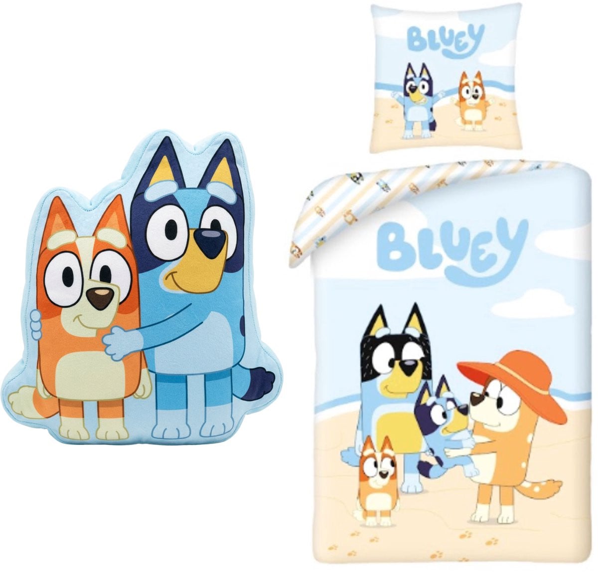 Bluey slaapkamerset met dekbedovertrek en kussen voor kinderen