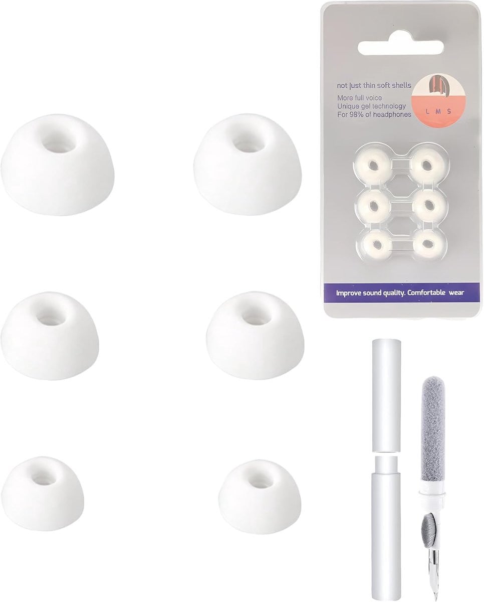 3 paar siliconen oordopjes voor Soundcore by Anker Space A40, wit, maten S/M/L