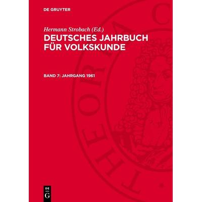 Jahrgang 1961, Gebundene Ausgabe von , De Gruyter, 978-3-11-270362-5