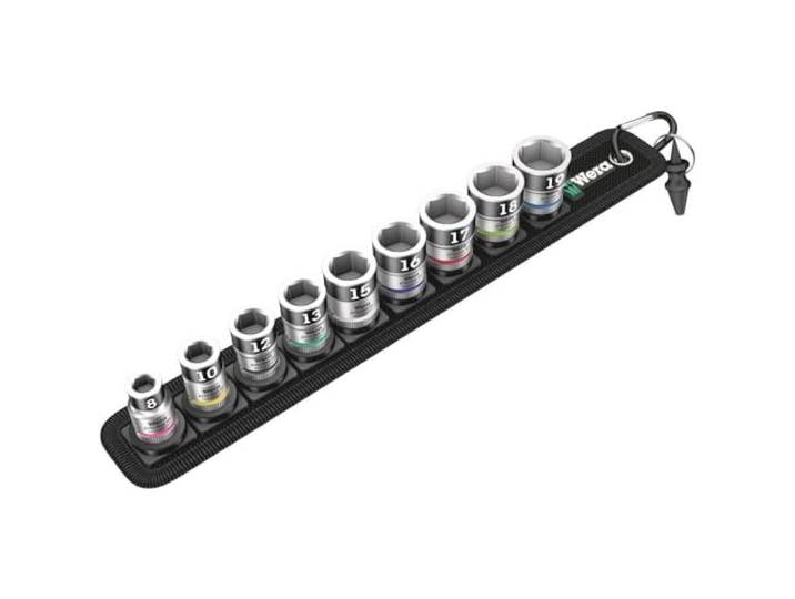 Wera 05003970001 Belt B 1 Jeu de Douilles Zyklop 3/8\ avec fonction de retenue\, 10 pièces\, Noir