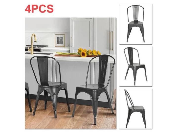 Chaise XUANYU - Pieds en métal - Convient pour salle d'étude pub jardin hall - 4pcs