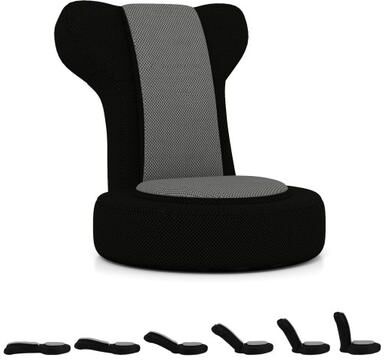 Costway Floor Comfy Gaming Leisure Chair with Adjustable Headrest and Backrest-Gray