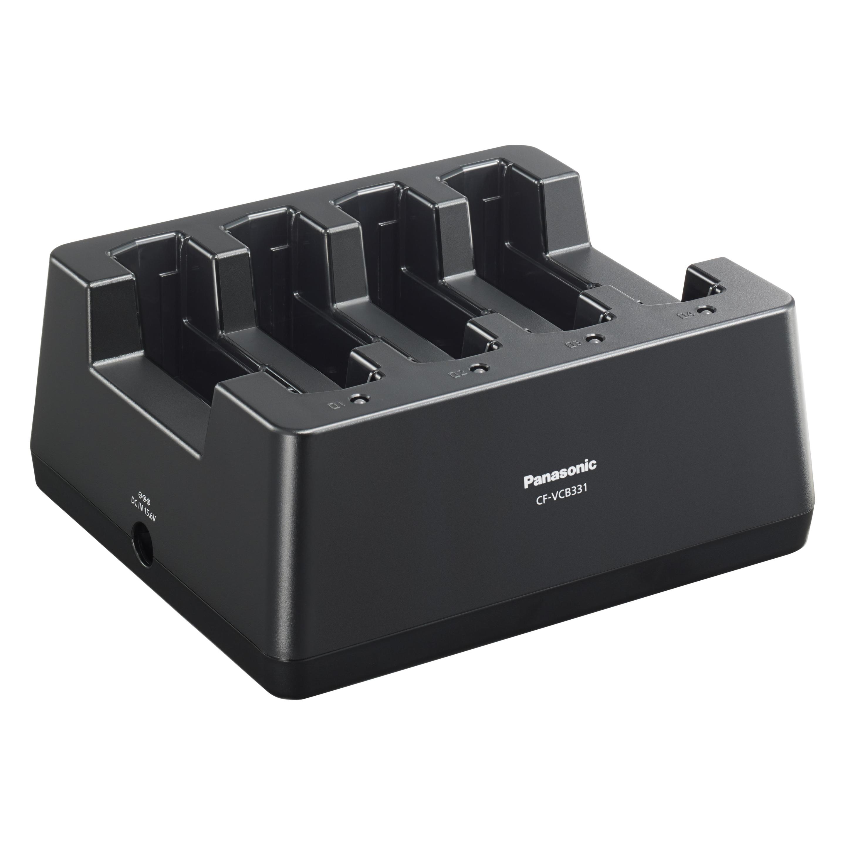 Panasonic 4-Fach Akkuladegerät (1 Stk., Ladegerät ohne Akku) (CF-VCB331W)