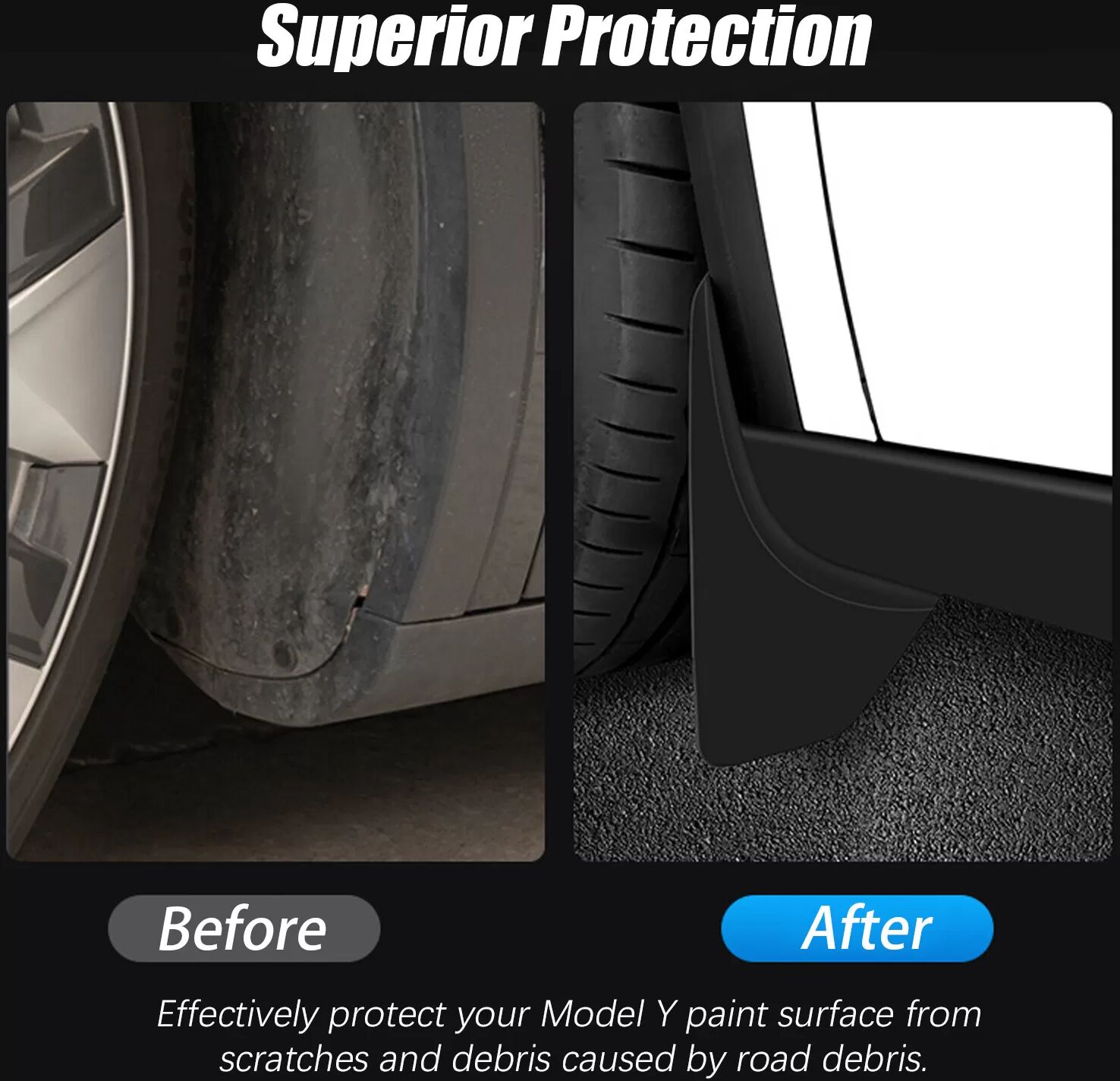 INF Garde-boue en TPE pour Tesla Model Y - Roue avant - pack de 2