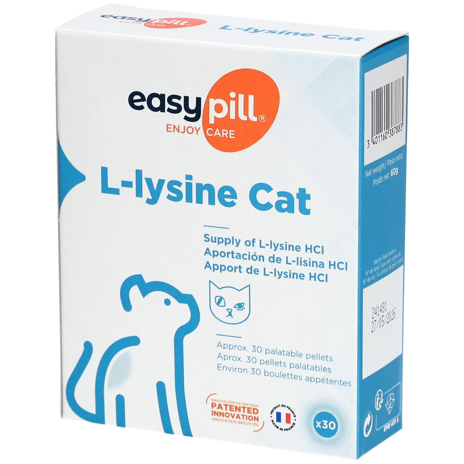 Alvetra EasyPill L-Lysine Cat Erg.Futterm.Pel.f.Ka 30x2 g Pellets