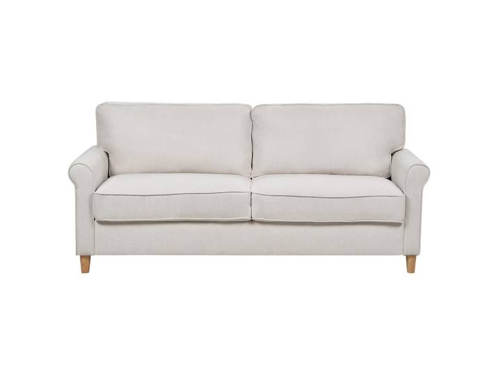 Beliani 3-Sitzer-Sofa Stoff helles Beige Ronneby, Beige, Hellbraun, 190x88x78 cm, Wohnzimmer, Sofas & Couches, Sofas, 3-Sitzer Sofas