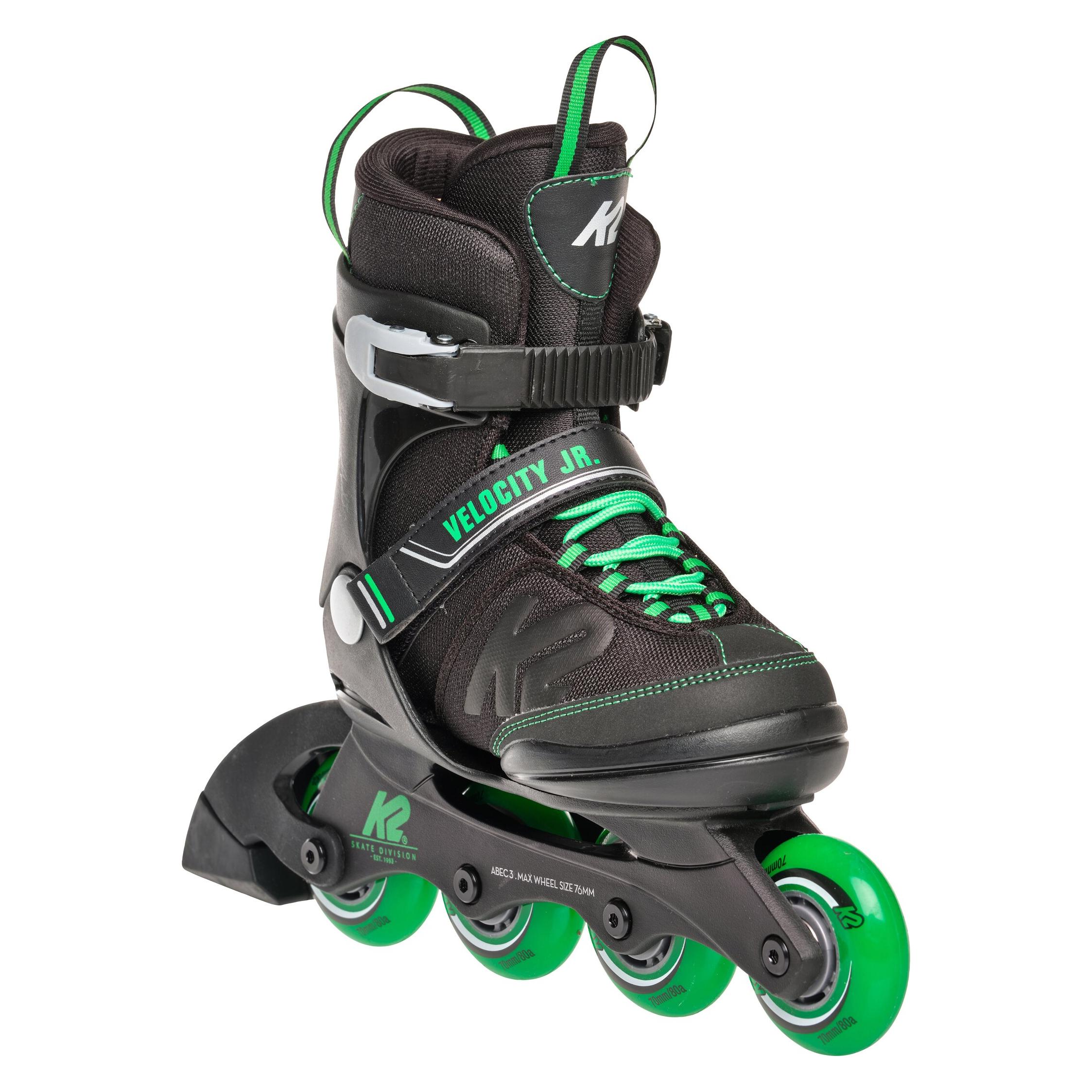 K2 Velocity Junior Boy Inliner (Grösse: 32.0-37.0, black/green) (32, 33, 34, 35, 36, 37) (32275540)