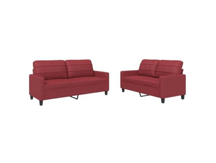Todiikf 2-TLG. Sofagarnitur mit Kissen Weinrot Kunstleder 2er Sofa Set Modernes Polstermöbel Set für Wohnzimmer und Büro. Pflegeleichtes Kunstleder mit dicker Schaumstoff Polsterung.