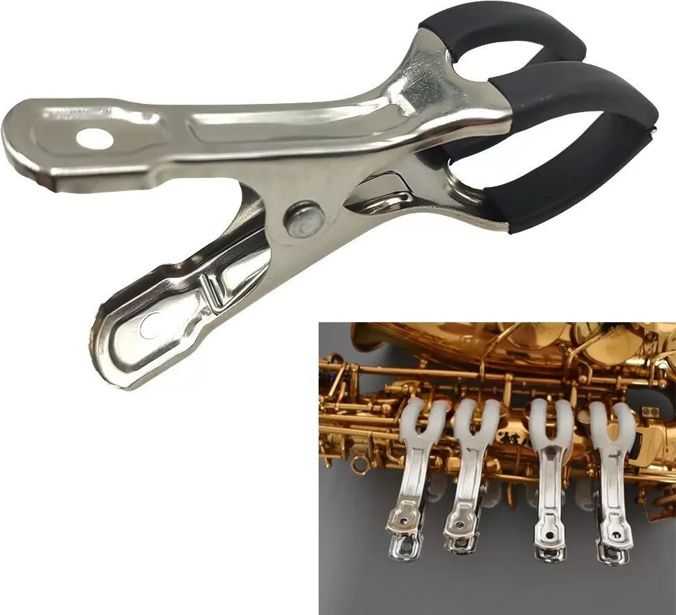 INF Saxophon-Dellenwerkzeug-Clip – Edelstahl-Reparaturklemme für Blasinstrumente Schwarz