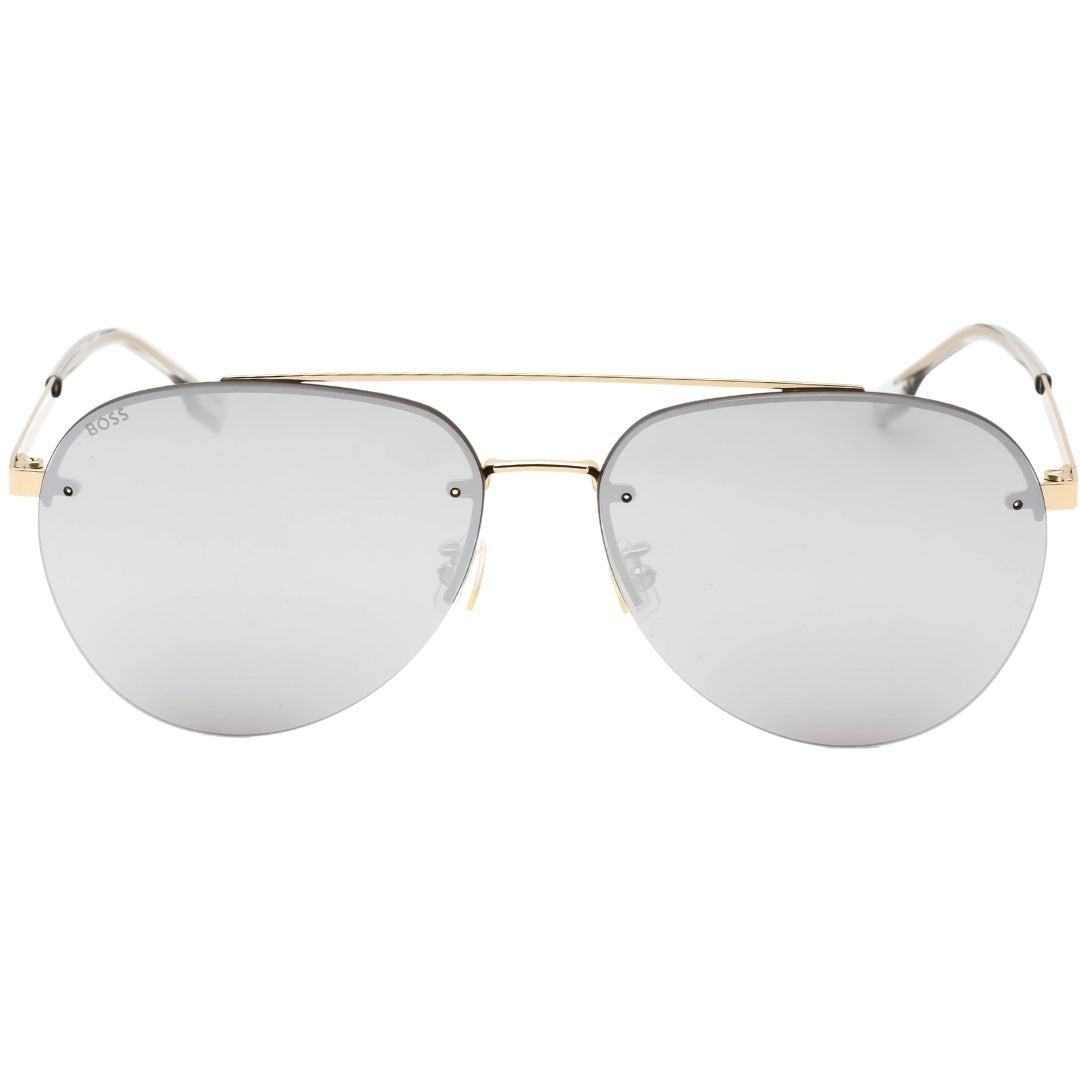 Hugo Boss zilveren lens gouden zonnebril