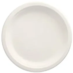 Papstar 100 Teller, Zuckerrohr `pure` ungeteilt Ø 23 cm · 2 cm weiss