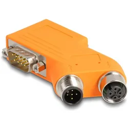 Delock D-Sub 9 Stecker und Buchse zu M12 Stecker und Buchse, Elektronikkabel + Stecker, Orange