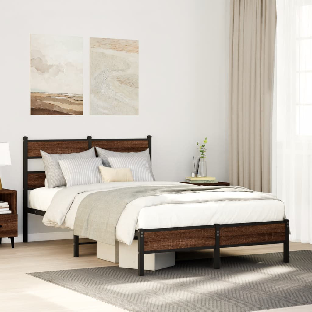 Borough Wharf Bed Frame Without Mattress With Headboard Brown Oak 91.5cm H x 207cm W x 125cm D