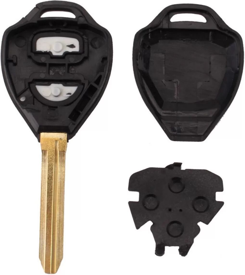 INF Coque de clé de voiture noire en ABS compatible avec Toyota Camry Corolla - Remplacement parfait