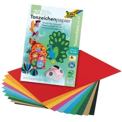 folia Tonpapier farbsortiert 130 g/qm - 20 Blatt