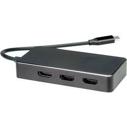 Value USB-C® Adapter [1x USB-C® Stecker - 3x HDMI-Buchse] VALUE Multi-Display Adapter USB Typ C - 10 cm 4K UHD 12.99.1031