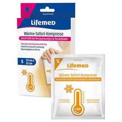Lifemed Wärme-Sofort-Kompresse 15 cm x 13 cm weiß Größe S 12er Pack