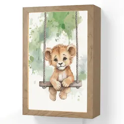WANDLEUCHTE Löwe - Tier - Kinder - Dschungel Wandlampe 20x30 cm Wandlampe