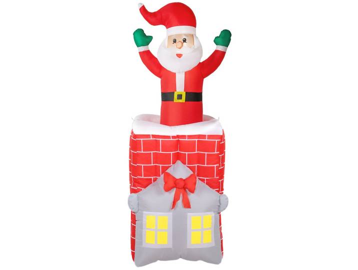 AUFBLASBARER Weihnachtsmann 210cm Weihnachtsdeko mit Hebebühne LED-Lichtern