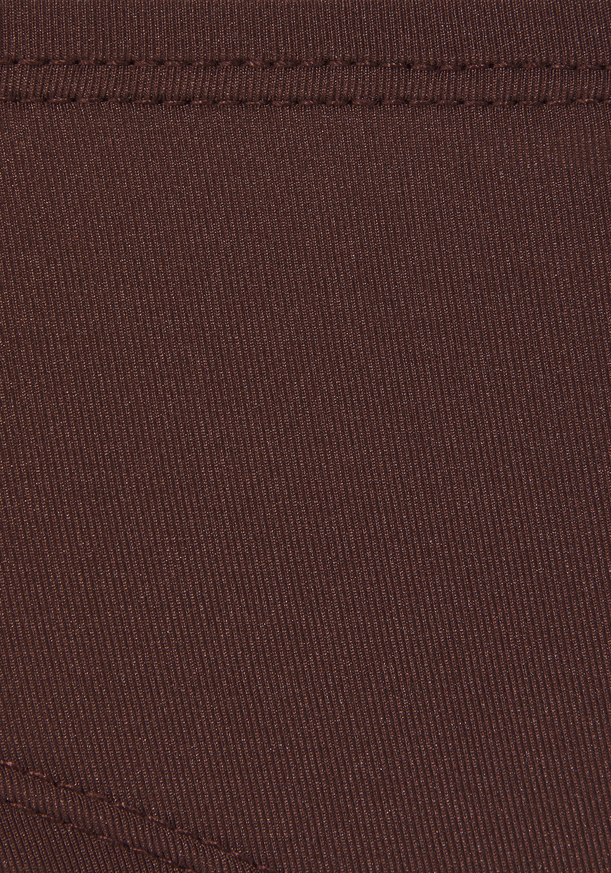 Brasilslip LASCANA, Damen, Gr. 40/42, Microfaser, chocolate, Microfaser, Obermaterial: 92% Polyamid, 8% Elasthan (LYCRA). Spitze: 86% Polyamid, 14% Elasthan (LYCRA), unifarben, körpernah, Unterhosen Brasilslip, mit schöner Spitze hinten chocolate 40/42, M
